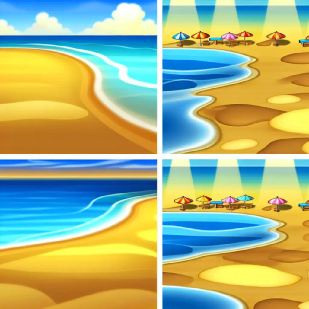 Kolorowa plaża jako lokacja poziomu w Summer Catchers