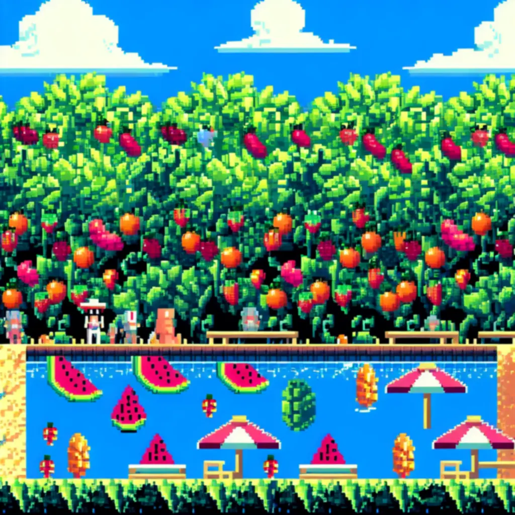 Kolorowa oprawa pikselowa Summer Catchers