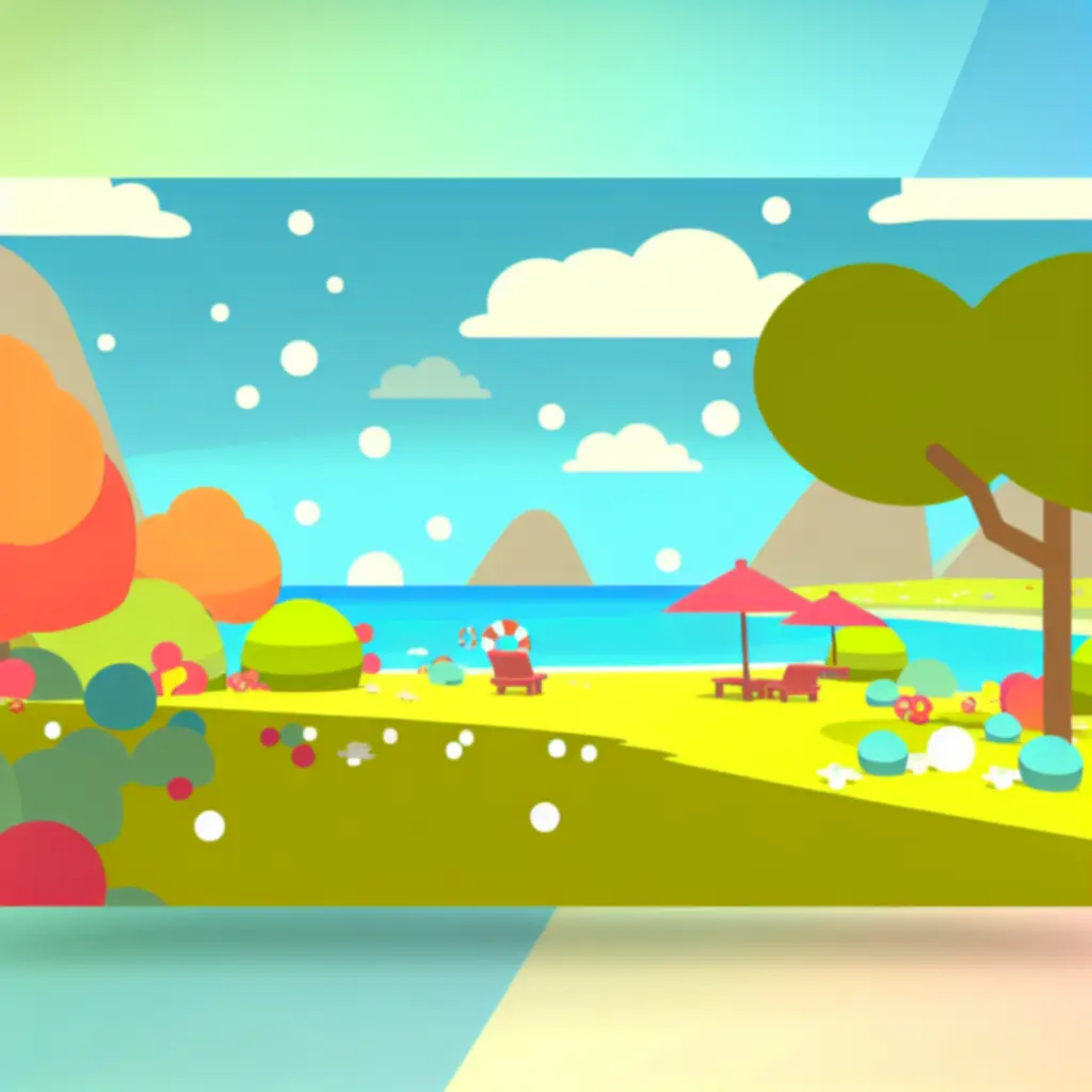 Barwna, letnia grafika Summer Catchers z jasną paletą kolorów